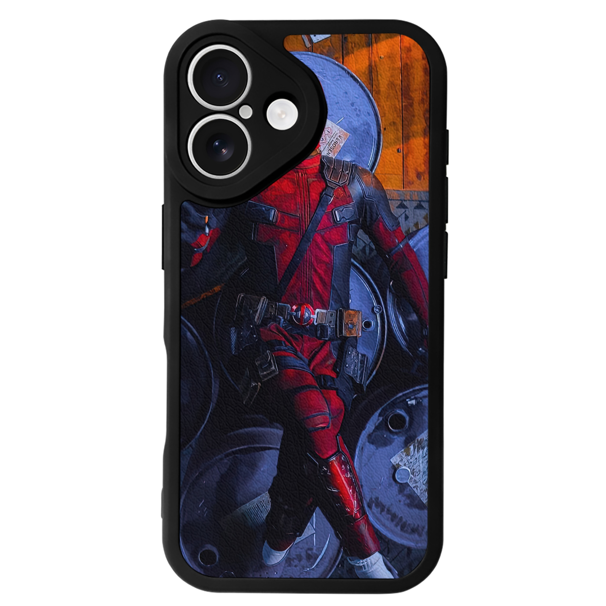 （画像用） Deadpool デッドプール 【iPhone 16シリーズ対応】シリコンスマホケース（レザー調） 材質：シリコン